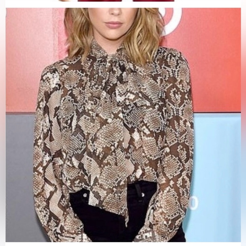 Altuzarra for Target animal print Bow Tie Top with self tie. Sz XS